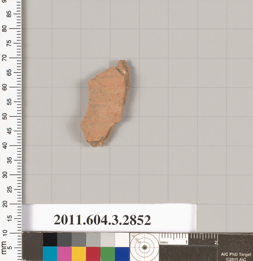 Terracotta fragment of a closed shape, Terracotta, Greek, Attic