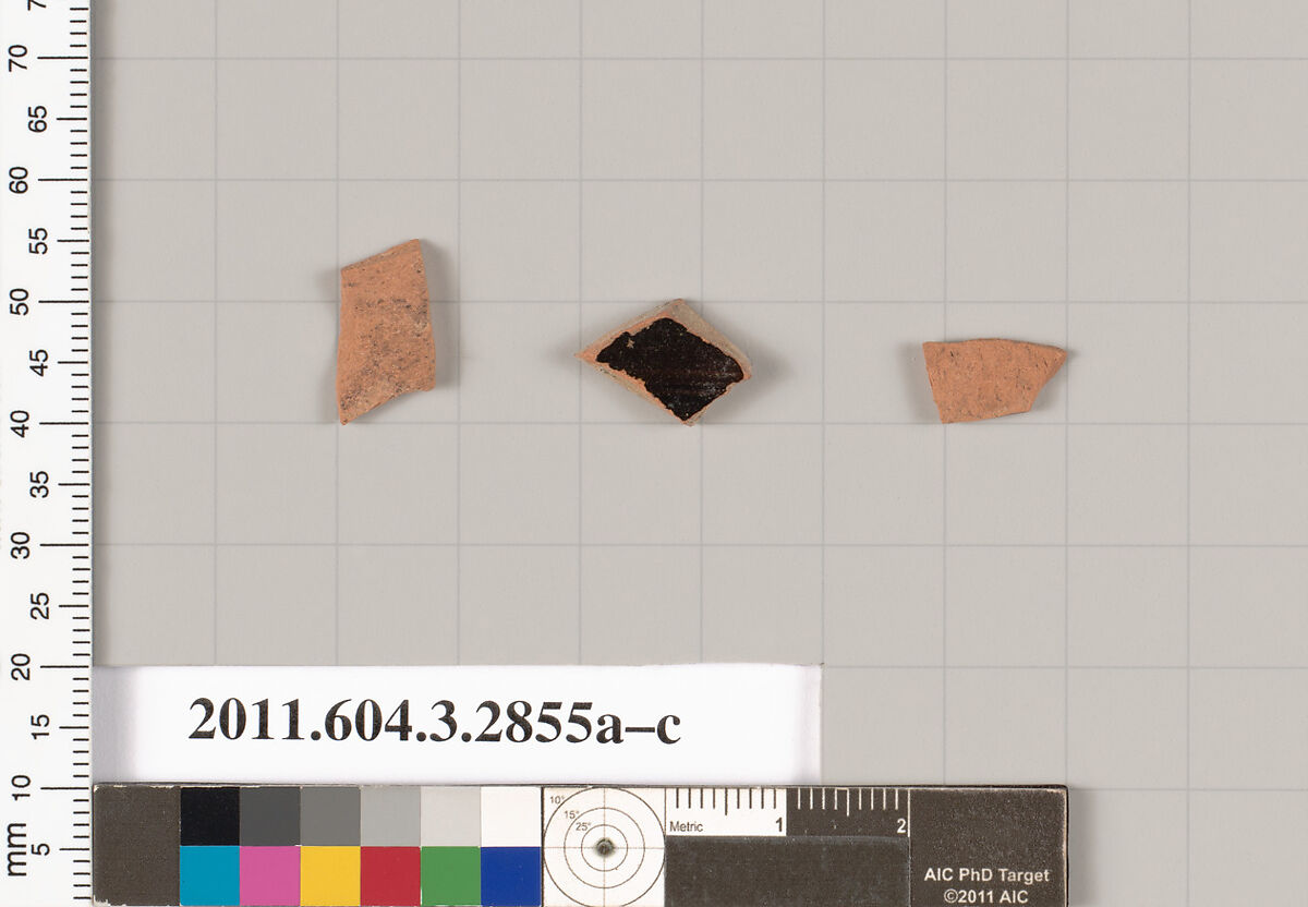 Terracotta fragments of closed shapes, Terracotta, Greek, Attic