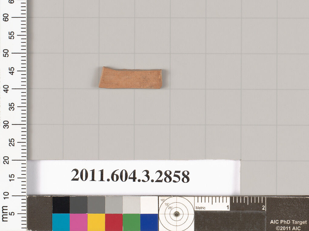 Terracotta fragment of a closed shape, Terracotta, Greek, Attic