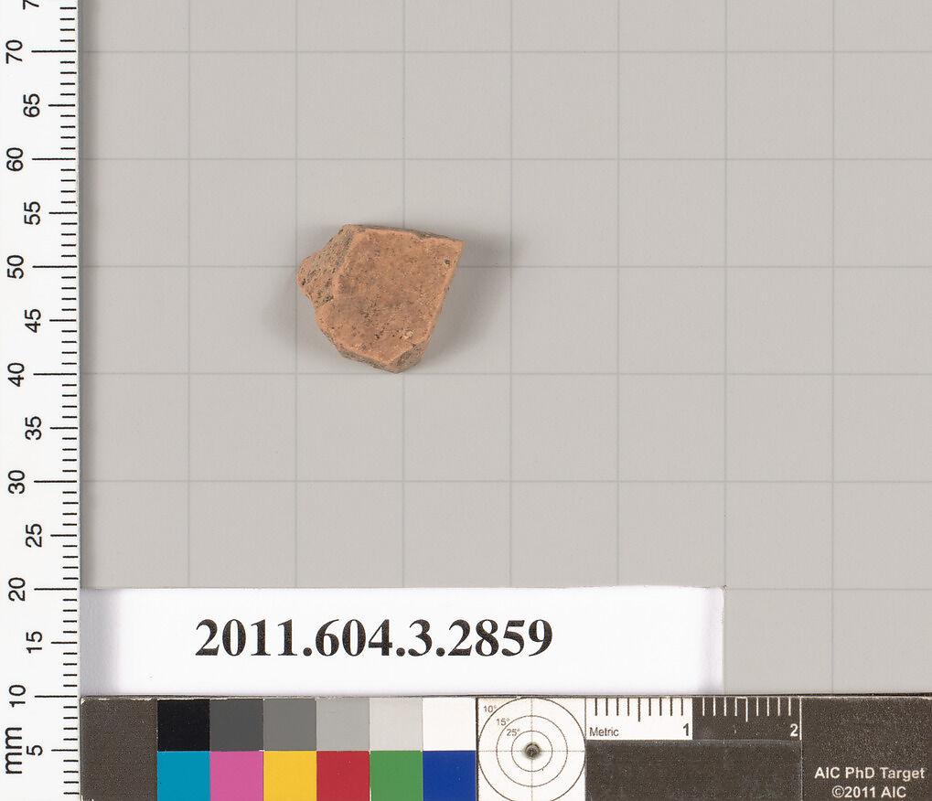 Terracotta fragment of a closed shape, Terracotta, Greek, Attic