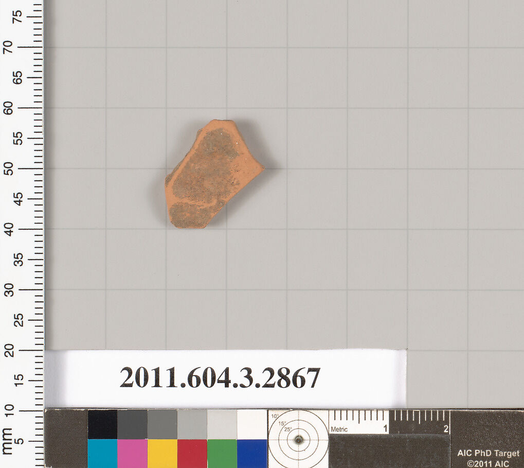 Terracotta fragment of an undetermined shape, Terracotta, Greek, Attic