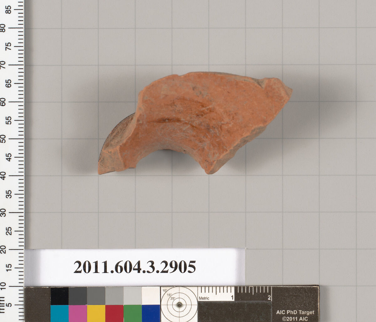 Terracotta fragment of an undetermined shape, Terracotta, Greek, Attic