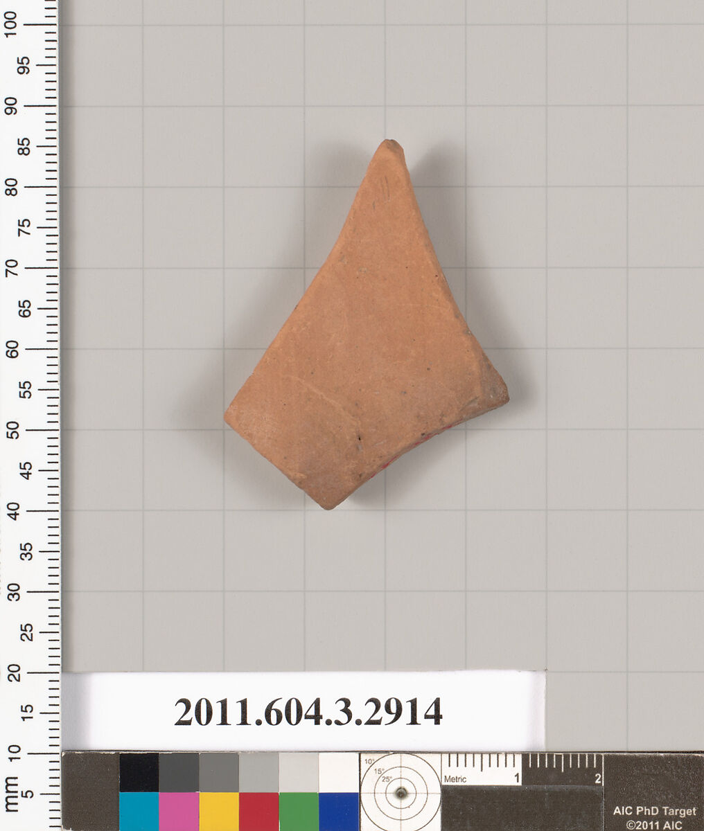 Terracotta fragment of a neck-amphora (jar)?, Terracotta, Greek, Attic