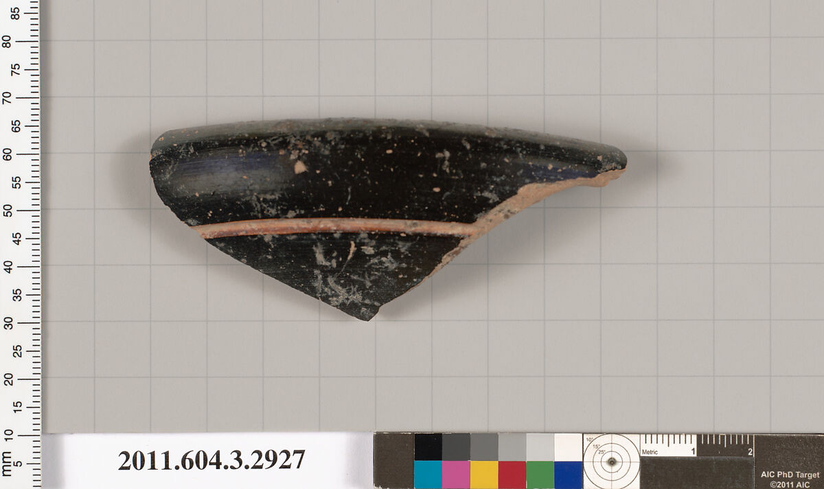 Terracotta fragment of a bowl?, Terracotta, Greek, Attic