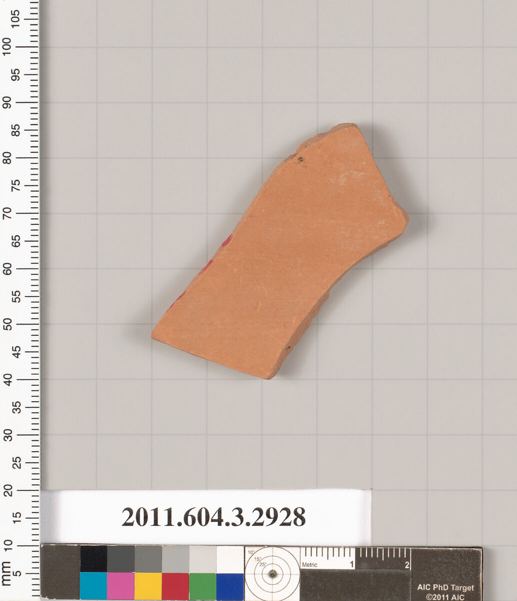 Terracotta fragment of a closed shape, Terracotta, Greek, Attic