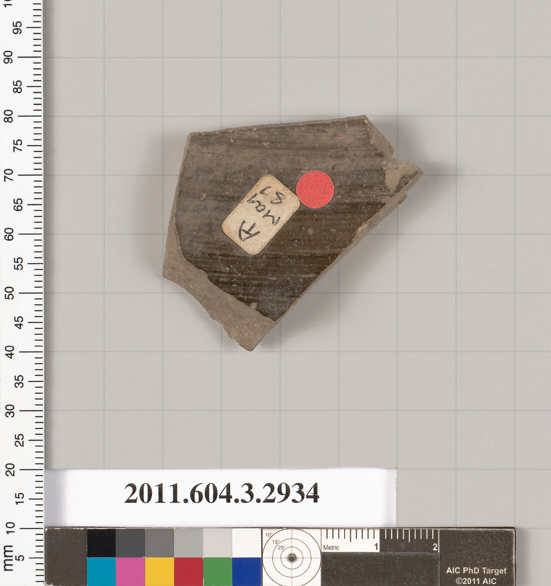 Terracotta fragment of a krater (bowl for mixing wine and water) or dinos (deep round-bottomed bowl), Terracotta, Greek, Attic