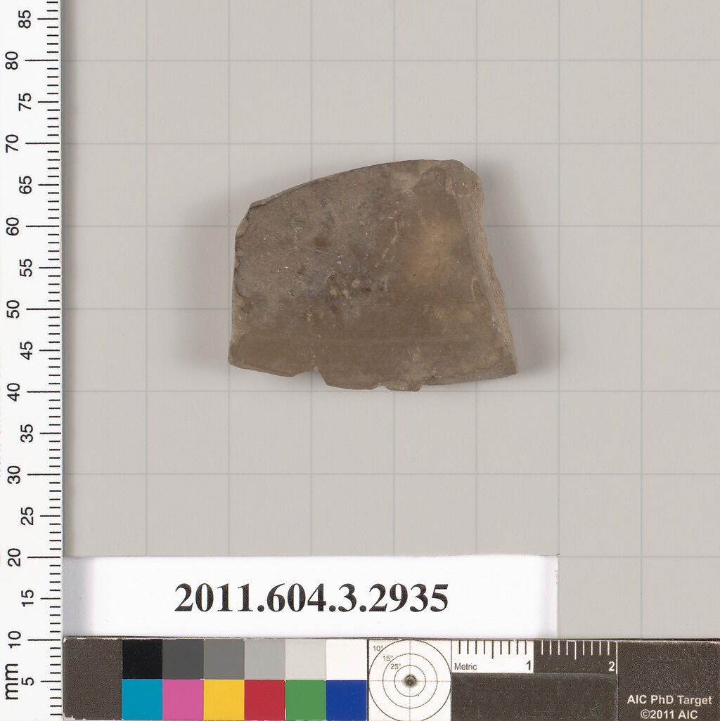 Terracotta fragment of a lid?, Terracotta, Greek, Attic