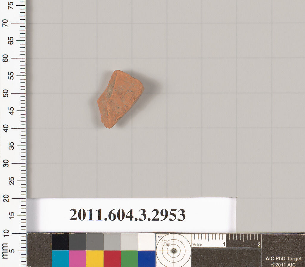 Terracotta fragment of an undetermined shape, Terracotta, Greek, Attic