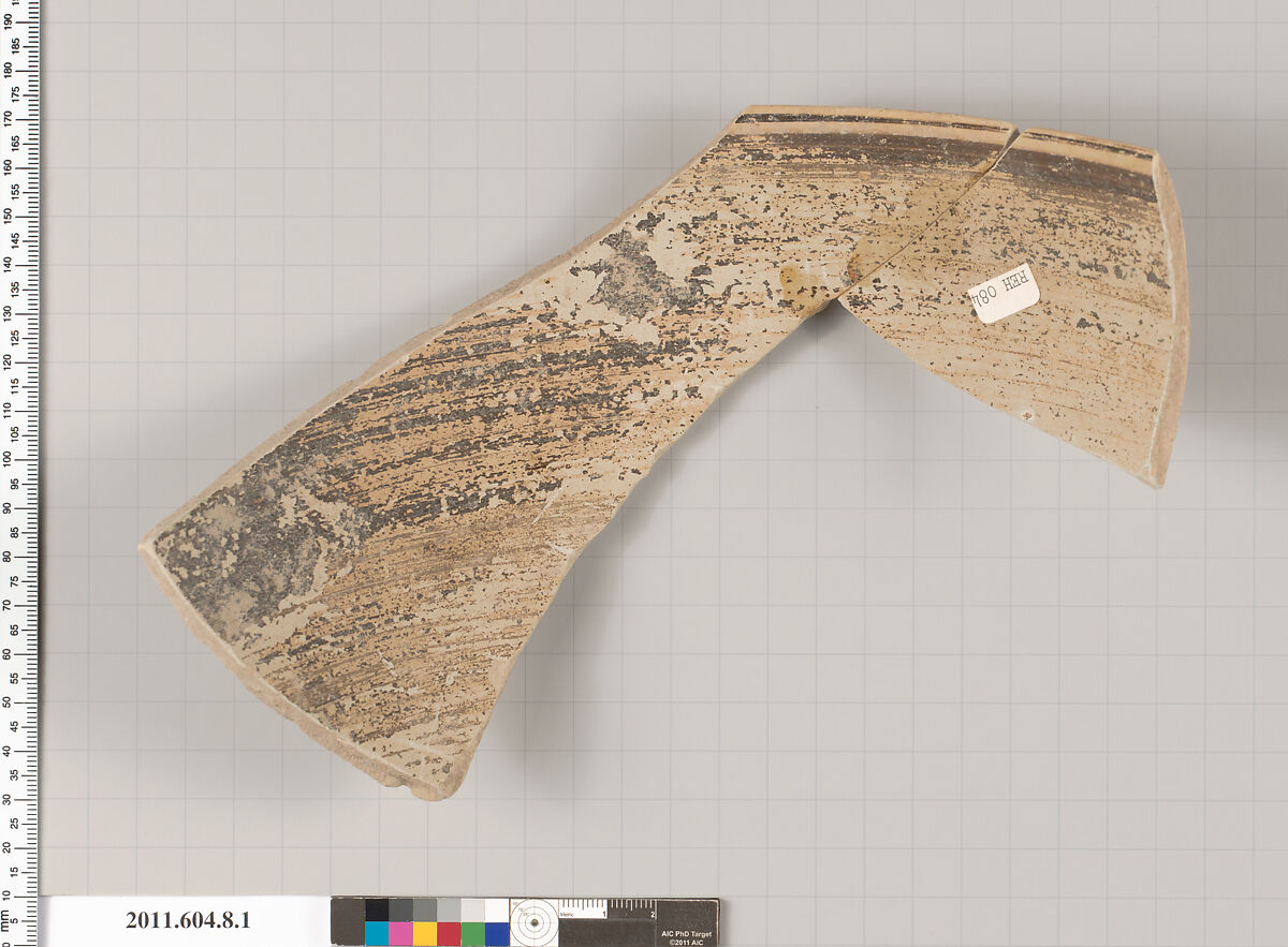 Terracotta fragment of an open shape, Terracotta, Greek, Corinthian