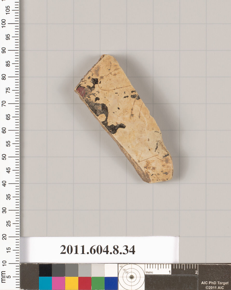 Terracotta fragment of a closed shape, Terracotta, Etruscan, Etrusco-Corinthian? 