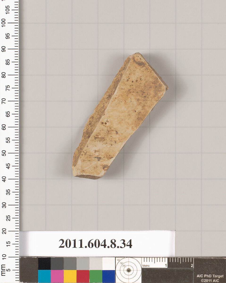 Terracotta fragment of a closed shape, Terracotta, Etruscan, Etrusco-Corinthian?