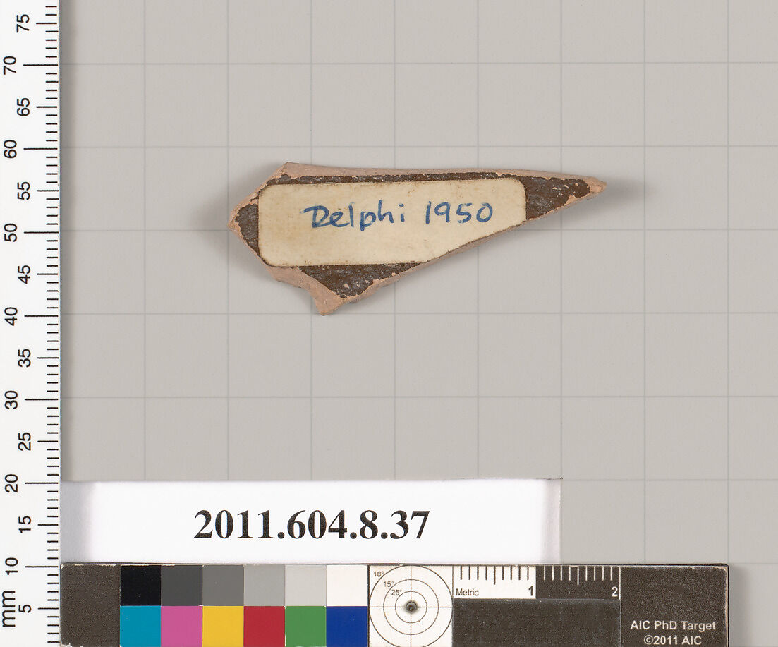 Terracotta fragment of an open shape, Terracotta, Greek, Corinthian?