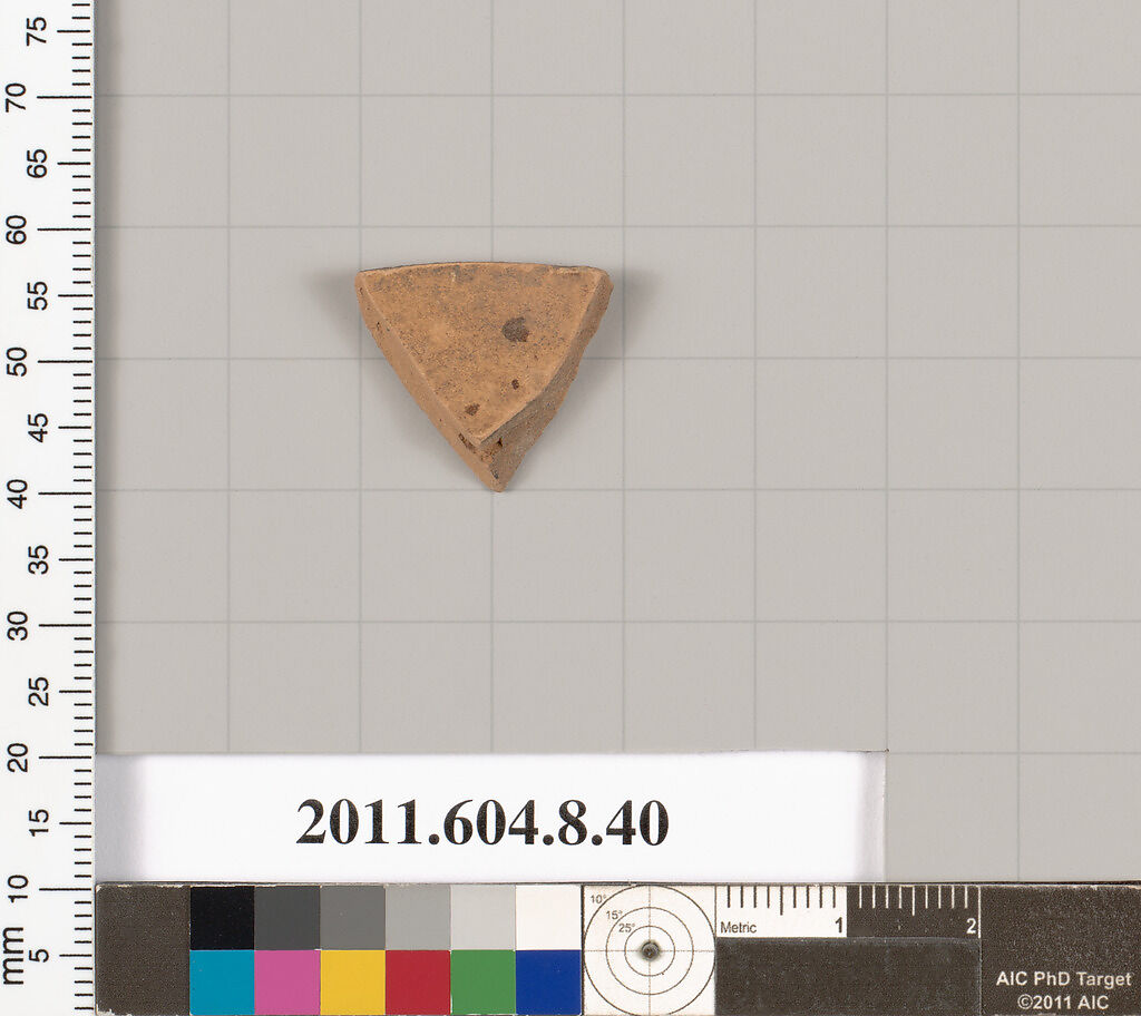 Terracotta fragment of a closed shape, Terracotta, Greek, Corinthian?