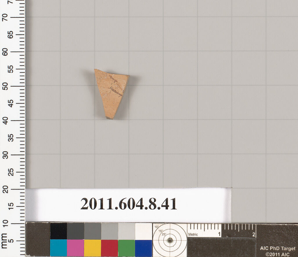Terracotta fragment of a closed shape, Terracotta, Greek, Corinthian?