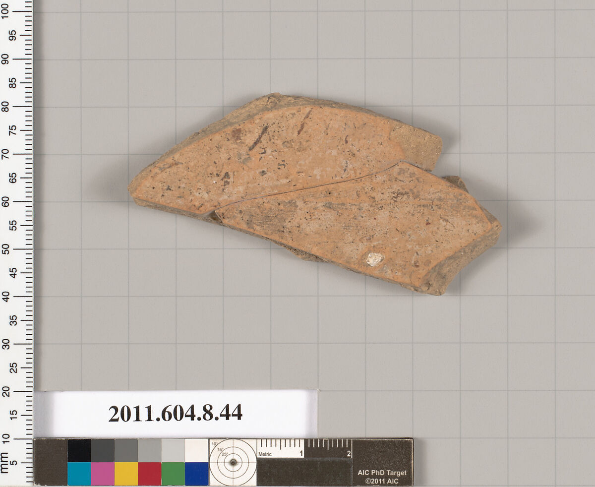 Terracotta fragment of a closed shape, Terracotta, Greek, Corinthian?