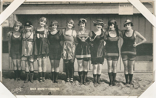 Bathing beauties standing on sand from Mack Sennett Comedies Arcade ...