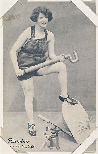 Actress in costume as plumber (W423), Commercial photolithograph 