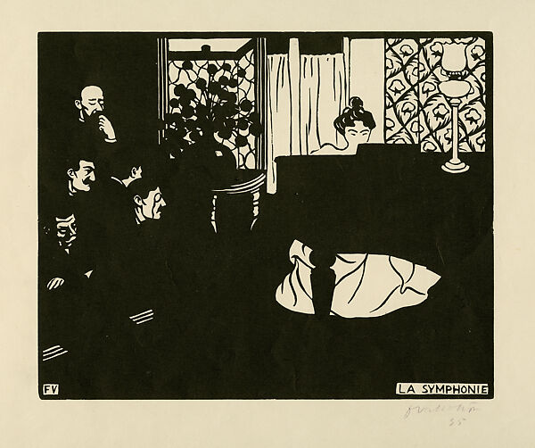 The Symphony (La symphonie), Félix Vallotton (Swiss, Lausanne 1865–1925 Paris), Woodcut, block 