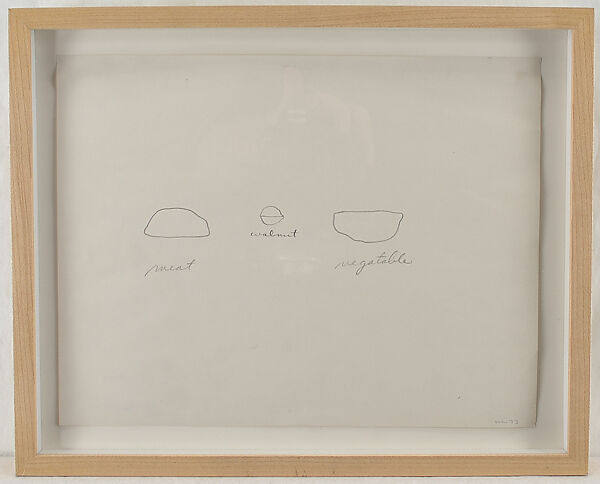 Meat, Walnut, Vegetable, William Wegman (American, born 1943), Graphite on paper 