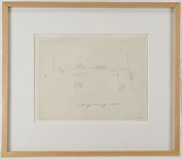 A Large Living Room, William Wegman (American, born 1943), Graphite on paper 
