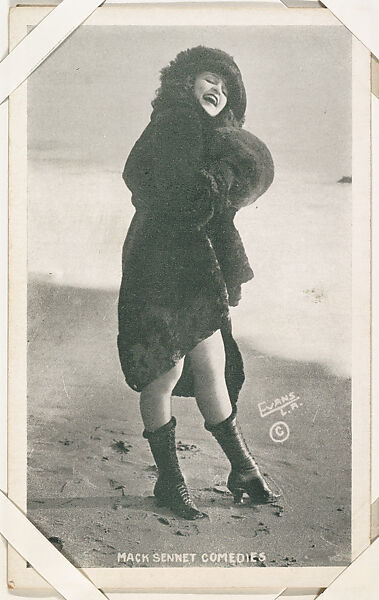 Actress Marie Provost with fur muff from Mack Sennett Comedies Arcade series (W423), Commercial photolithograph 