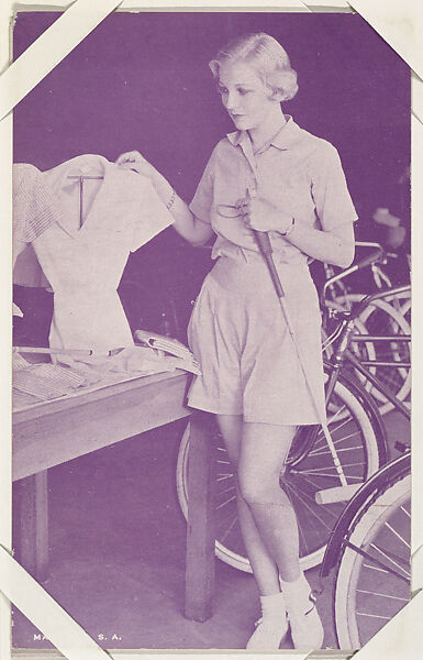 Actress with bicycles (W423), Commercial color photolithograph 