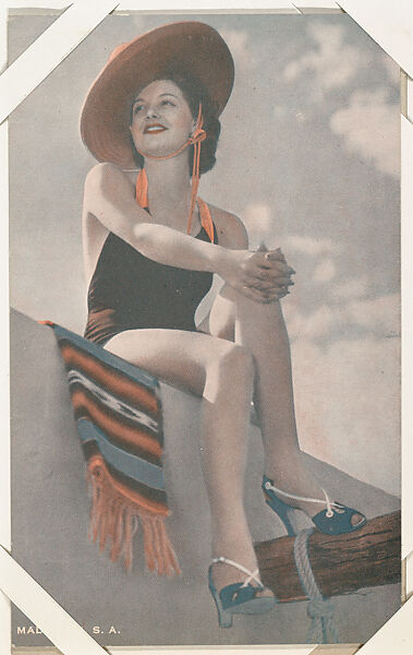 Actress seated with hat (W423), Commercial photolithograph 