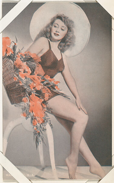 Actress with basket of flowers (W423), Commercial photolithograph 