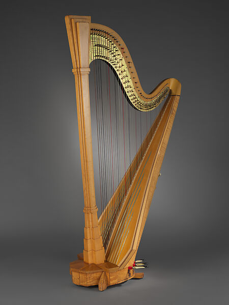 Salzedo Model Pedal Harp, Lyon &amp; Healy (American, Chicago, Illinois), Spruce, maple, metal, American 
