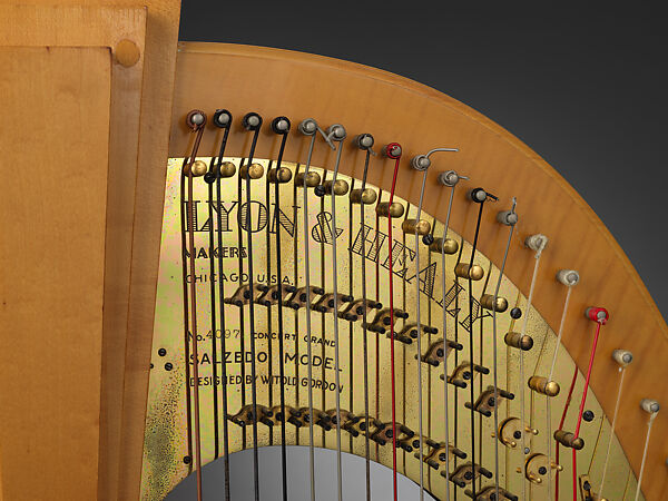 Salzedo Model Pedal Harp, Lyon &amp; Healy (American, Chicago, Illinois), Spruce, maple, metal, American