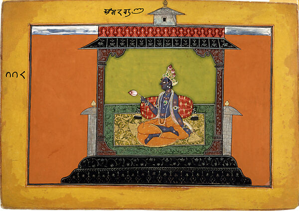 Original Framed Indian Watercolour Of Krishna And Radha - Ca 1900 Original Framed Indian Watercolour Of Krishna And Radha - Ca 1900