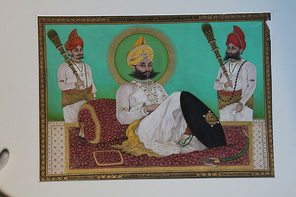 Portrait of Sarup Singh with Attendants, after William Carpenter