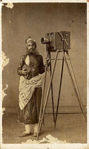 Portrait of Mohan Lal with His Camera, Albumen print, India (Udaipur, Mewar, Rajasthan) 