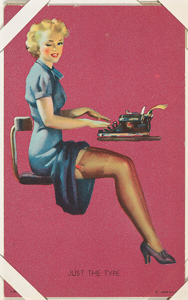 Just The Type from Glamour Girls series (W424), International Mutoscope Reel Company, Commercial color lithograph 