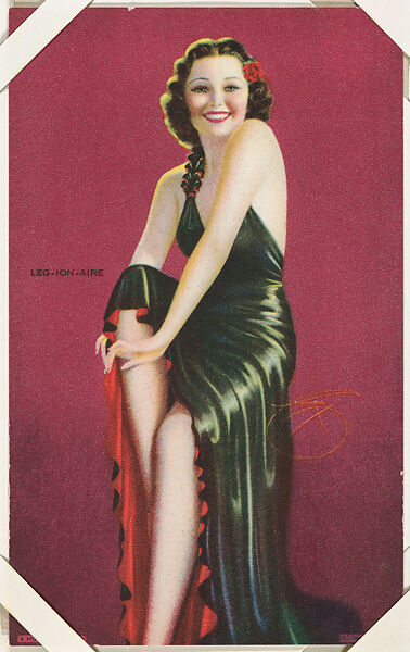 Leg-ion-aire from Glamour Girls series (W424), International Mutoscope Reel Company, Commercial color lithograph 