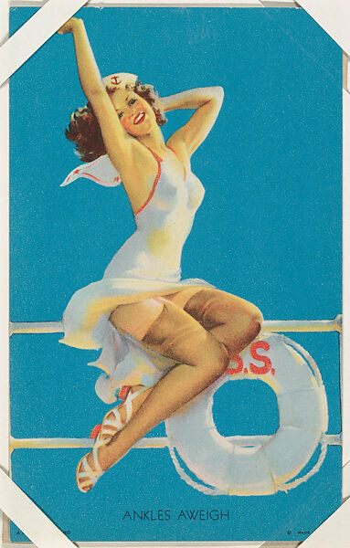 Ankles Aweigh from Glamour Girls series (W424), International Mutoscope Reel Company, Commercial color lithograph 