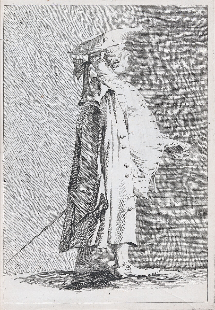 Jean-François de Troy, Director of the French Academy in Rome, pl. VIII from "Recueil de caricatures", Ange-Laurent de La Live de Jully (1725–1779), Etching 