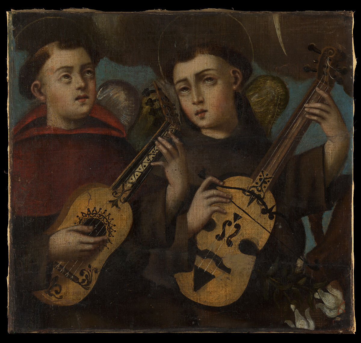 Saint Bonaventure and Saint Anthony of Padua, Follower of Basilio Santa Cruz Pumacallao, Oil on canvas, Peru (Cuzco) 