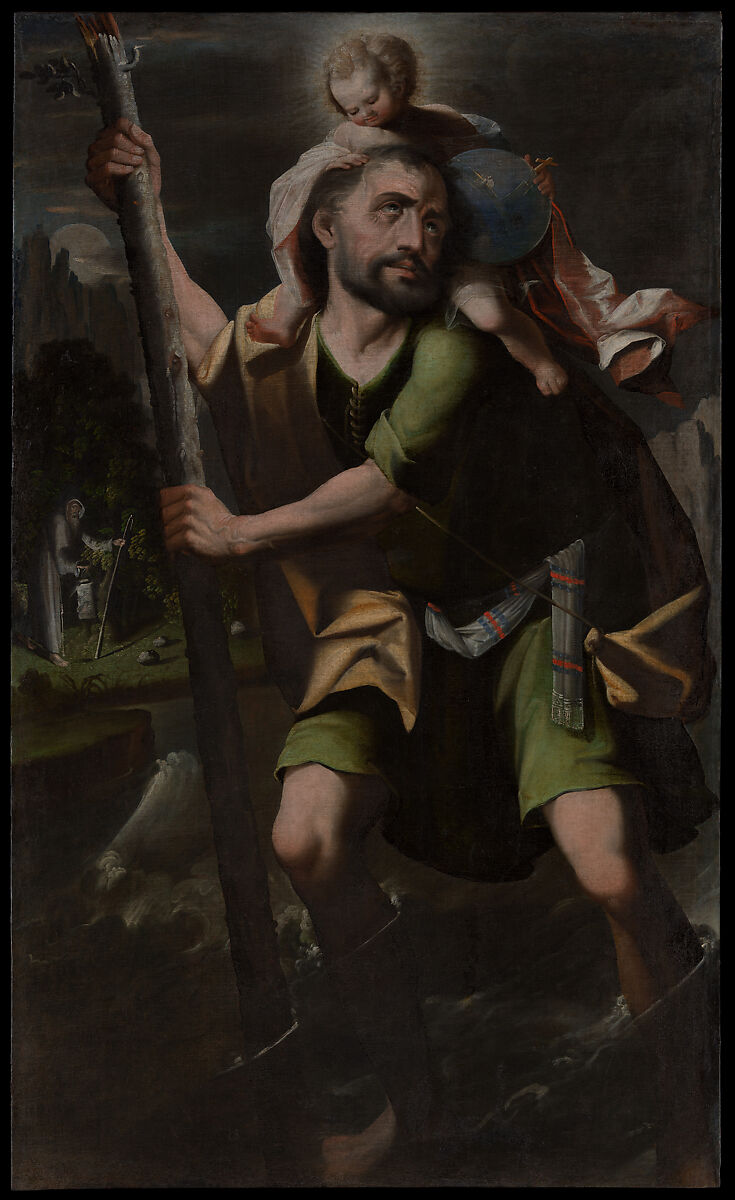 Saint Christopher, Melchor Pérez Holguin  Bolivian, Oil on canvas, Bolivia