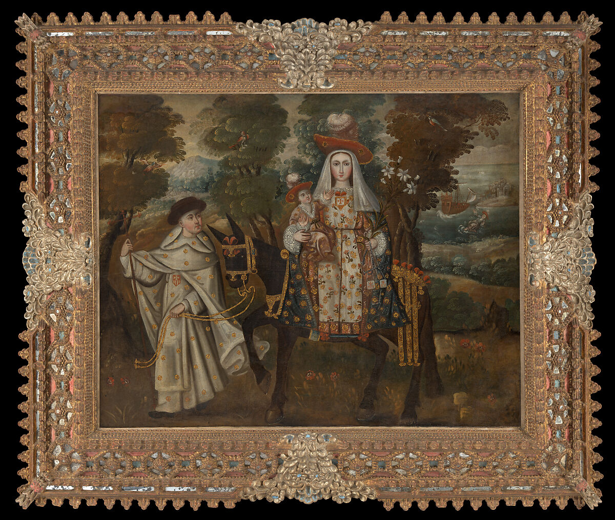 Our Lady of Mercy, called “The Pilgrim of Quito”, Unknown Cuzco artist, Peru, 18th Century, Oil and gold on canvas, Peru (Cuzco)