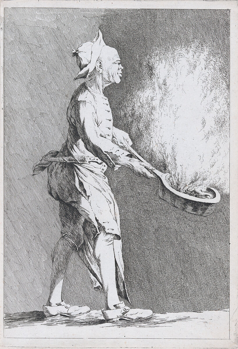Nicolas Bremont, Cook at the French Academy in Rome, pl. XIV from "Recueil de caricatures", Ange-Laurent de La Live de Jully (1725–1779), Etching 