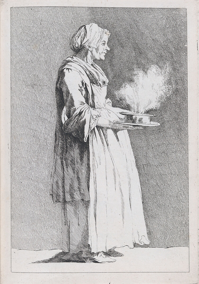 Rosa Diupert, Wife of Nicolas Bremont, Cook at the French Academy in Rome, pl. X from "Recueil de caricatures", Ange-Laurent de La Live de Jully (1725–1779), Etching 