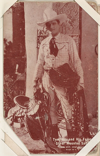 Tom Mix and His Famous Silver Mounted Saddle from Western Stars -- Special Sets Exhibits series (W414), Exhibit Supply Company, Commercial color photolithograph 