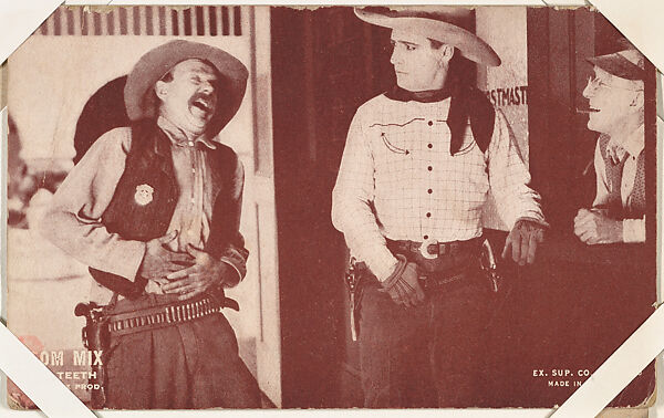 Tom Mix in Teeth from Western Stars -- Special Sets Exhibits series (W414), Exhibit Supply Company, Commercial color photolithograph 