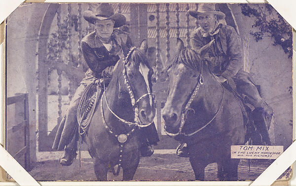 Tom Mix in The Lucky Horseshoe from Western Stars -- Special Sets Exhibits series (W414), Exhibit Supply Company, Commercial color photolithograph 