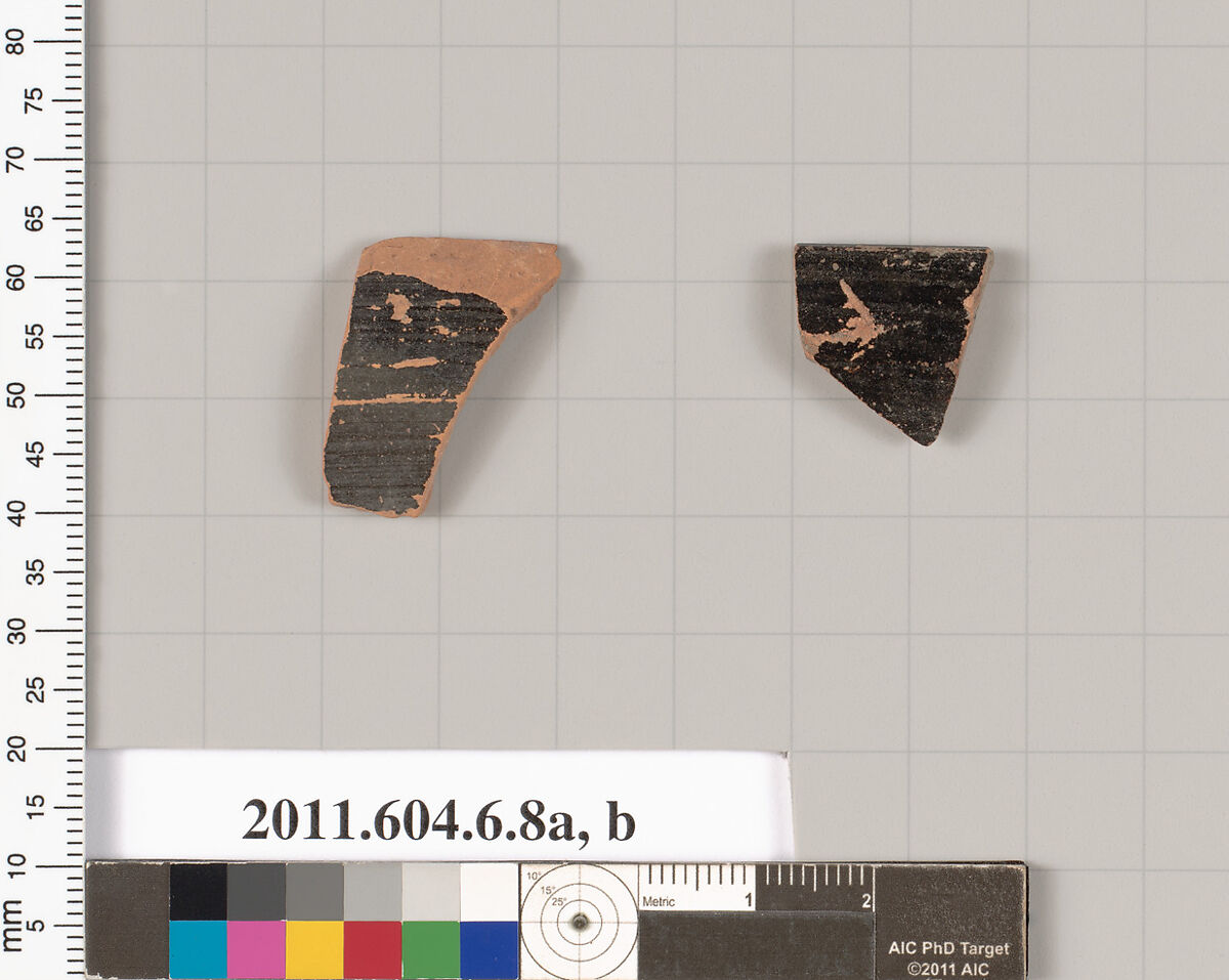Terracotta rim fragments of open shapes, Terracotta, Greek, Attic