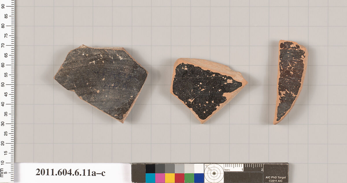 Terracotta fragments of open shapes, Terracotta, Greek, Attic