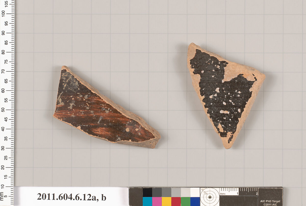 Terracotta fragments of closed shapes, Terracotta, Greek, Attic