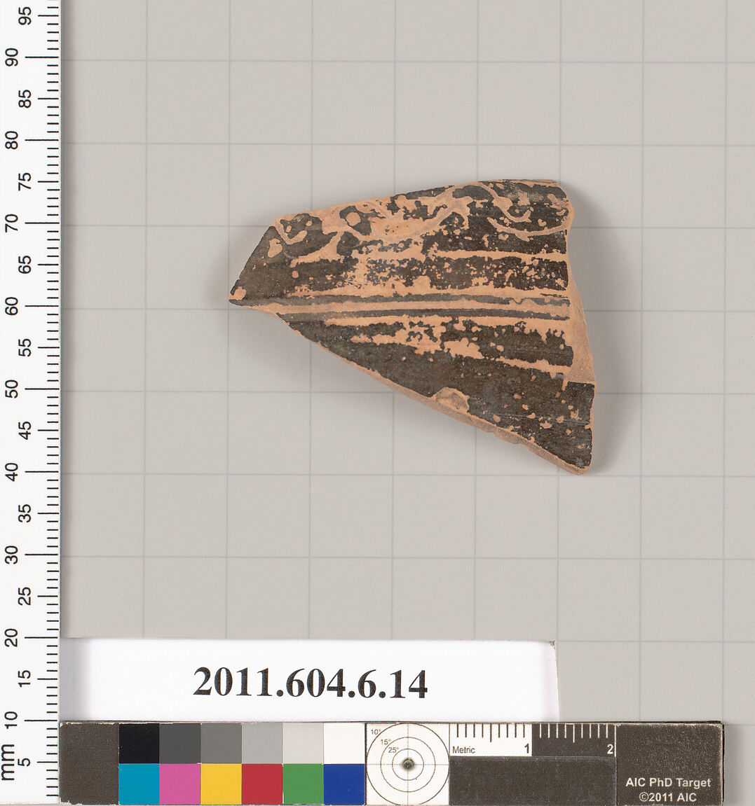 Terracotta fragment of an undetermined shape, Terracotta, Greek, Attic