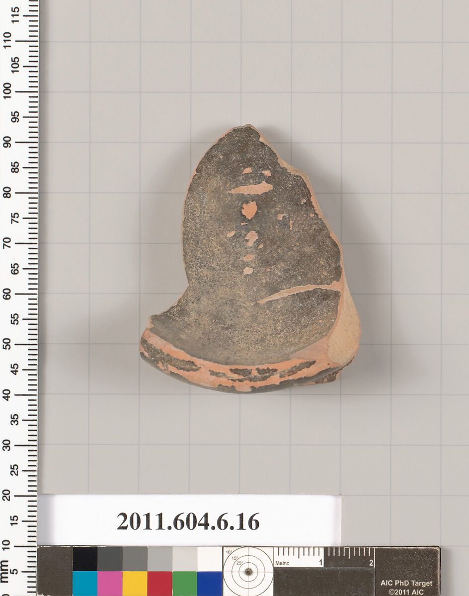 Terracotta fragment of a bowl?, Terracotta, Greek, Attic